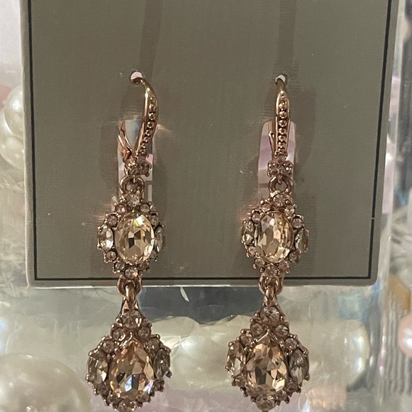 Marchesa Rose Gold Crystal Earrings - Picture 2 of 2